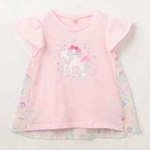 儿童短袖女童t恤时尚2025新款飞袖女宝宝衣服