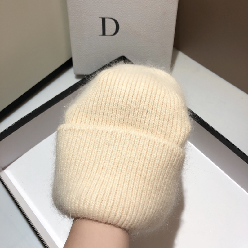 大量の輸出ロシアの厚い重さのウサギの毛のニットの帽子のファッションのシンプルな純色の柔らかいモチモチの保温の毛糸の帽子の女性|undefined