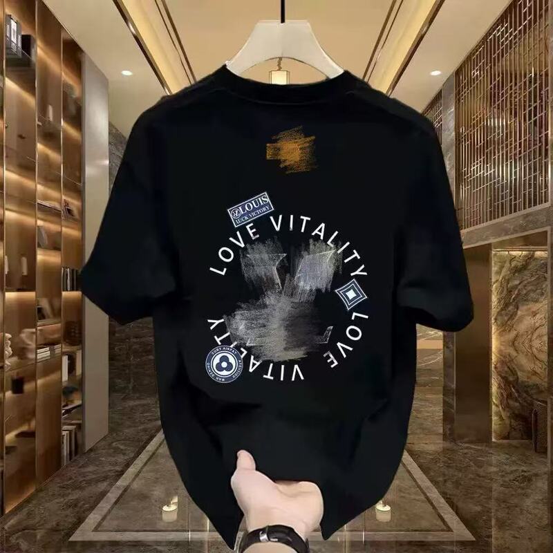 2026 Summer New Fashion Creative Letter Print Short-Sleeve Men's American Style Trendy Versatile Round Neck T-Shirt Clothing 2026 Summer New Fashion Creative Letter Print Short-Sleeve Men's American Style Trendy Versatile Round Neck T-Shirt Clothing
