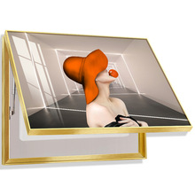 美女人物现代电表箱装饰画电闸箱弱电箱挂画配电箱装饰遮挡