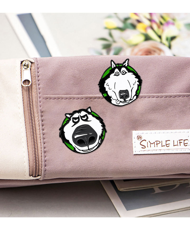 Cute Style Cute Pin Husky Dog Zinc Alloy Enamel Unisex Brooches
