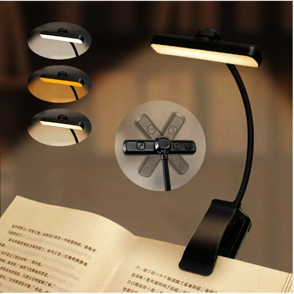 Nueva lámpara de lectura rotativa 24LED, lámpara de clip de libro de protección ocular, lámpara de mesa pequeña de carga USB, lámpara de clip de libro de larga duración transfronteriza