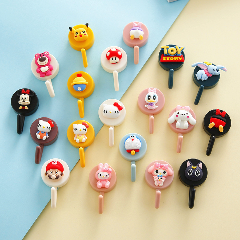 Door Key Towel Hook Strong Adhesive Paste No Punch Creative Cartoon Cute Toilet Wall Hook