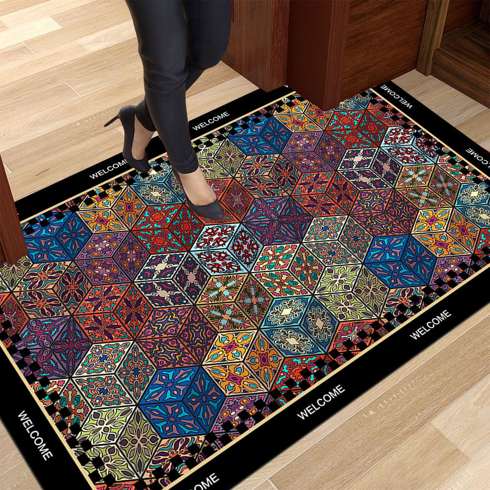 Vintage Nordic Boho Bohemian Style Doormat For Kitchen And Entryway_voghion.com