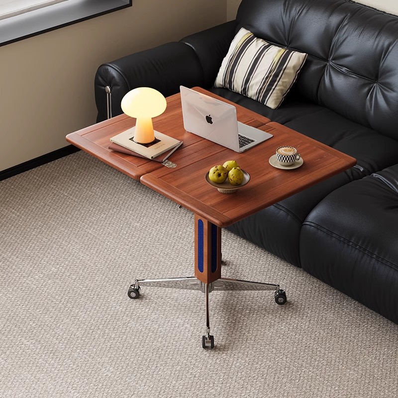 Mesa de centro elevadora de madera maciza, sofá móvil multifuncional, mesa de mesa plegable, mesa de comedor, mesa de almacenamiento lateral de cama de doble uso