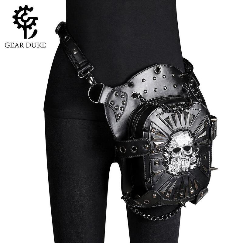 Guangzhou bag women's foreign trade wholesale European and American punk motorcycle bag skull shoulder Lady messenger bag PU outdoor waist bag Guangzhou bag women's foreign trade wholesale European and American punk motorcycle bag skull shoulder Lady messenger bag PU outdoor waist bag