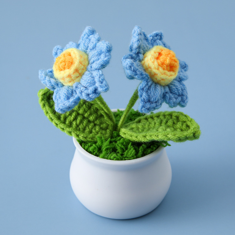 [완성된 작은 흰색 세면대] 양방향 파란색 수선화