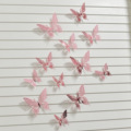 镂空蝴蝶3D镂空仿金属蝴蝶墙壁装饰家居客厅立体蝴蝶装饰贴纸
