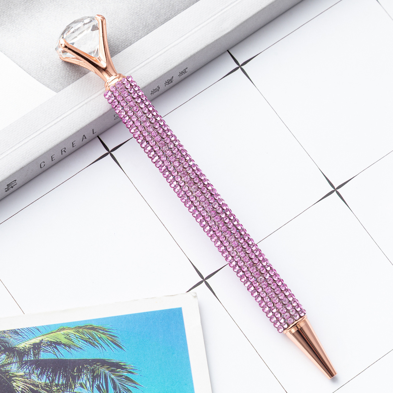 Fábrica de bolígrafo de diamante grande bolígrafo de metal rotativo bolígrafo de cristal bolígrafo de diamante publicitario bolígrafo de regalo