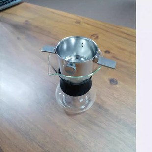 Factory wholesale stainless steel coffee double filter screen hand filter funnel coffee filter cup