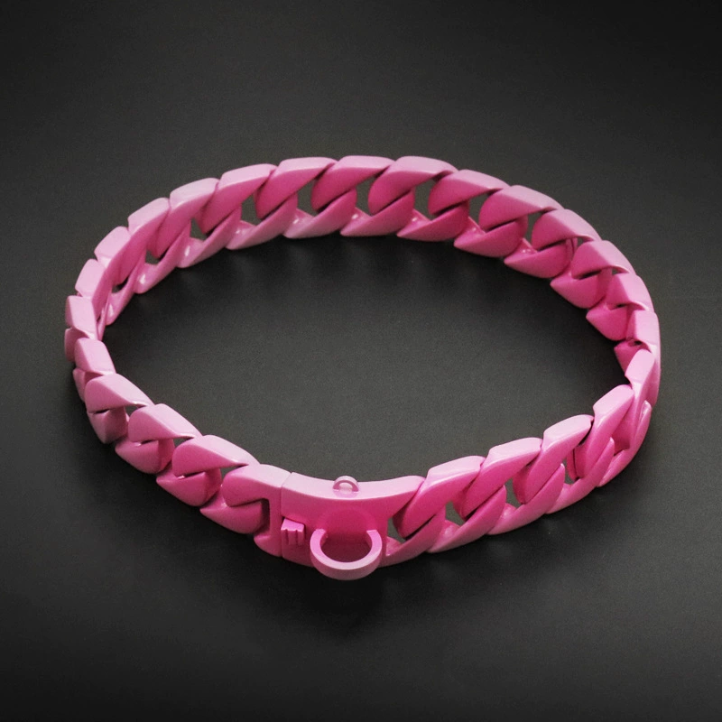 Cross -border fashion new big dog chain wholesale stainless steel 304 anti -rust dog collar large and medium -sized Cuban chain