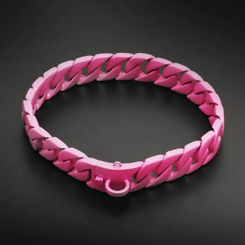Cross -border fashion new big dog chain wholesale stainless steel 304 anti -rust dog collar large and medium -sized Cuban chain