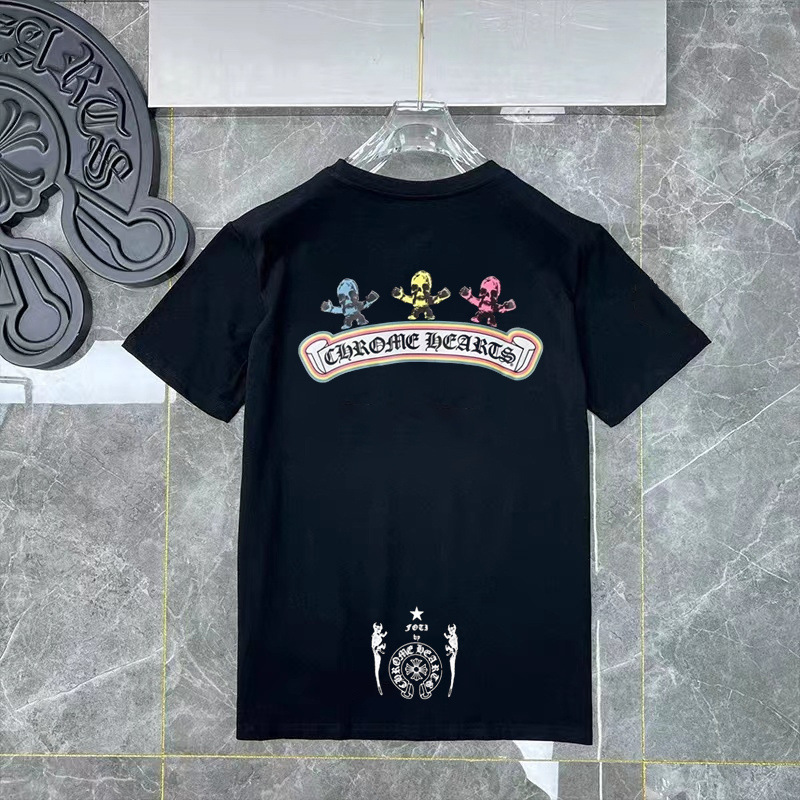 Dujia Correct Edition Ch Crow Summer New Cross Horseshoe Print Short Sleeve T-Shirt Large Collection Dropshipping