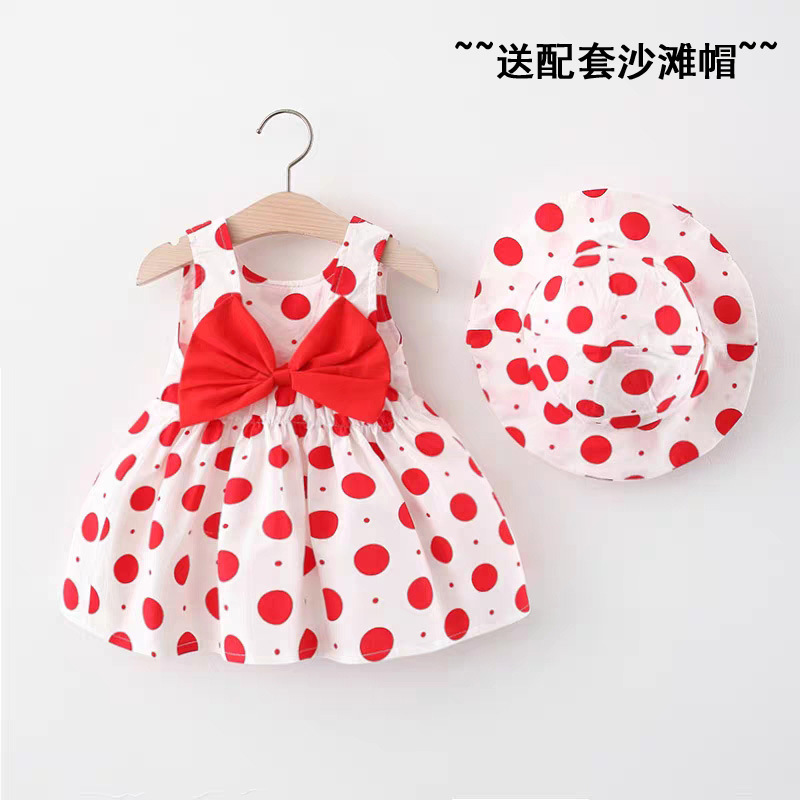 Dress cloth hat polka dot red (send hat)