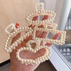 Crab pin, hairgrip from pearl, high advanced big plastic shark, city style, high-quality style