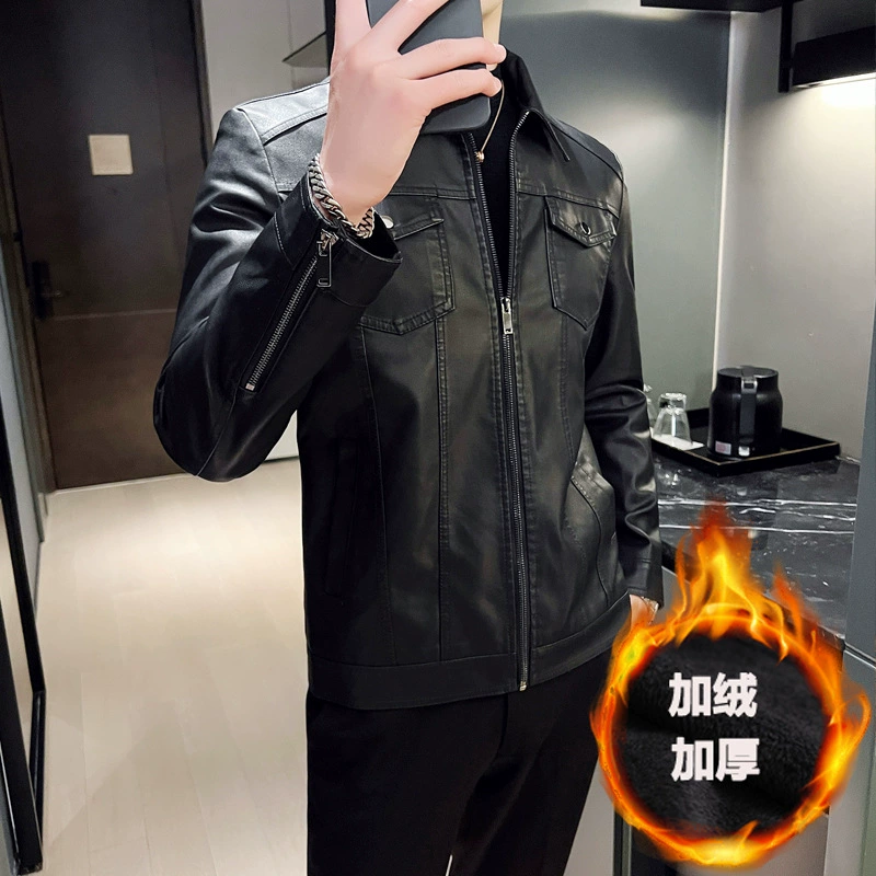 Черная стильная элитная теплая мужская куртка для отдыха, Slim Fit