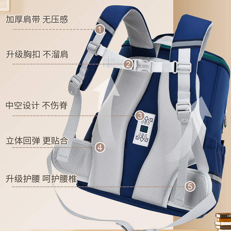 New Sesame baby primary school student schoolbag Grade 1-3-6 British style boys' schoolbag lightweight girls' backpack