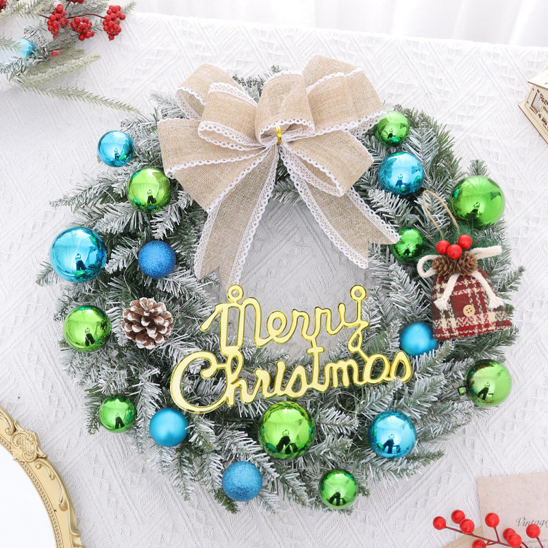 Transfronteriza guirnalda de Navidad 40/50/60cm decoraciones de Navidad escena diseño puerta colgante árbol de Navidad guirnalda adornos