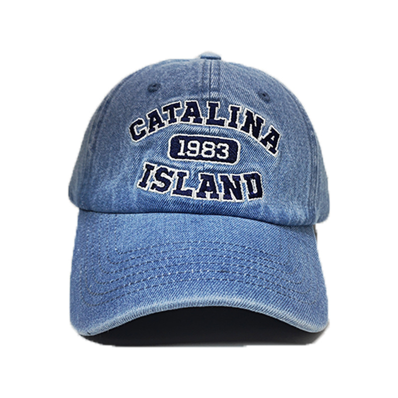 (2개) 여성용 새 데님 모자 유럽과 미국의 복고풍 패션 편지 자수 야구 모자 남성용 야외 선 바이저 피크 캡