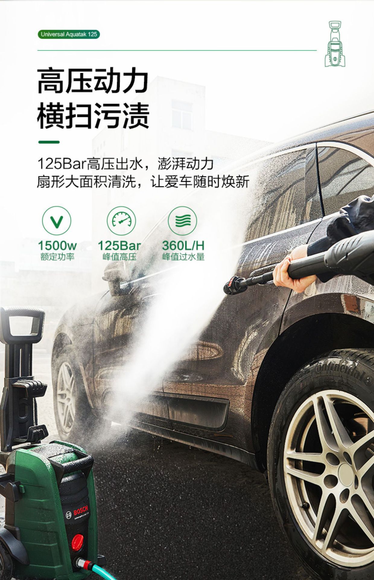 Bosch High-Pressure Cleaning Machine, Car Washing Machine, Household Self-Priming High-Power Water Gun, Garden Floor Washing Machine, Intelligent Pure Copper Water Pump