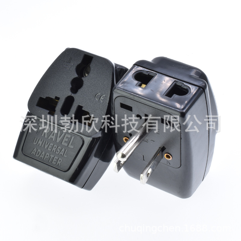 美标转换插头 一转三全铜 旅游插头全铜环保AC电源WDS-5出国接口