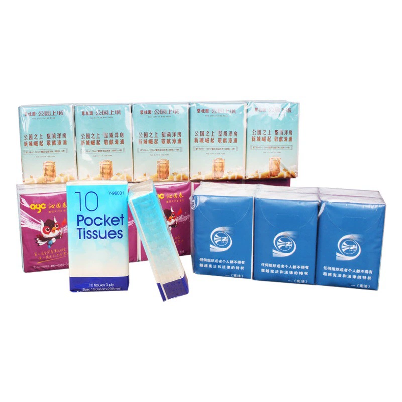 Мини-упаковки бумажных платочков для внешнеторгового экспорта с английской надписью, минимальный заказ 500 упаковок, трансграничная поставка, быстрая кастомизация, портативные.