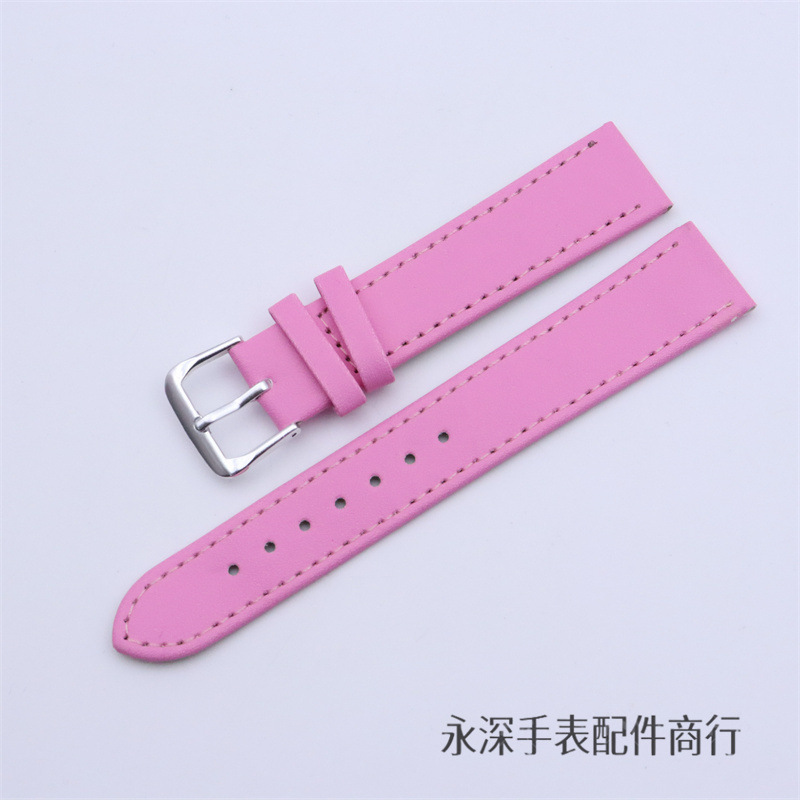 Accesorios de reloj para hombres y mujeres correa de cuero universal de siete colores correa de cuero PU correa de reloj de estudiantes correa de cuero correa de reloj