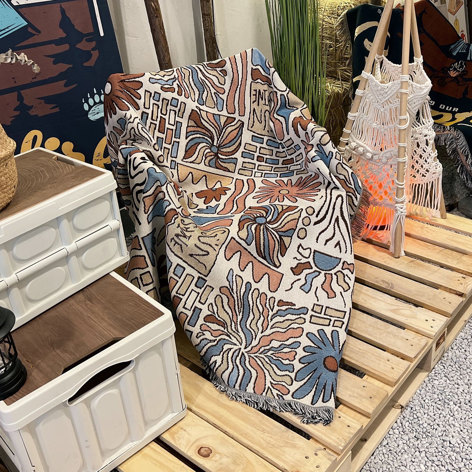 430g Weight carpet, blanket Home Textiles & Decor Type Cotton Nitrile Blend Material Geometric Pattern Casual Style Casual Geometric Cotton Nitrile Blend Carpet Blanket Artificial Decorations 31