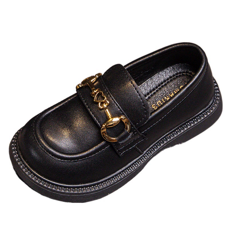 От имени девочек Мокасины 2023 новые весенне-осенние кожаные туфли для маленьких девочек в британском стиле черные детские кожаные туфли