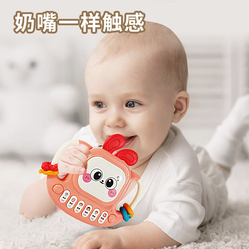 婴儿玩具兔子手拍鼓6个月宝宝音乐故事机儿童0-1岁电子琴早教玩具|undefined