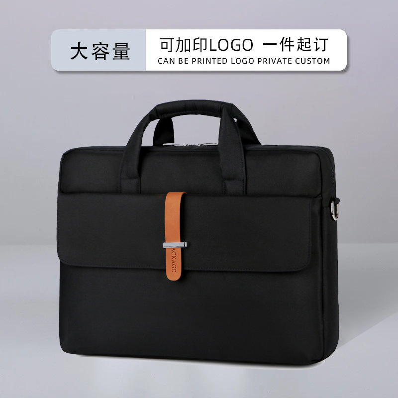 Wholesale Laptop Bag Shoulder Crossbody Briefcase Business Handbag Men's Simple Oxford Cloth Printed logo