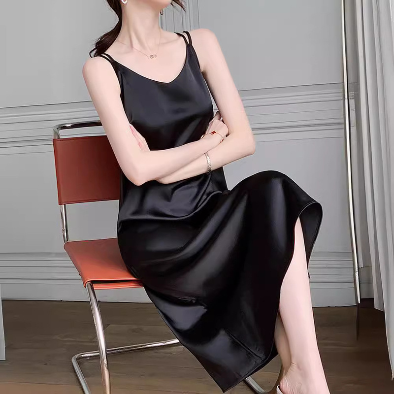 Clearance Sale Women's Summer Long Strap Dress 2026 New Style Base Dress Elegant Black Dress
