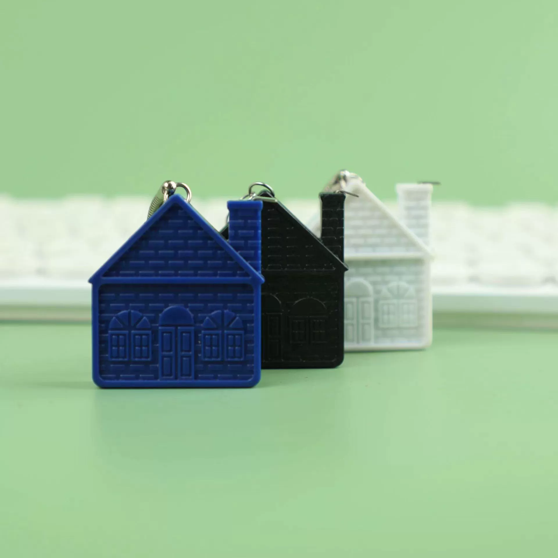 Мини-рулетка в форме дома, съемный брелок для ключей, можно напечатать с логотипом