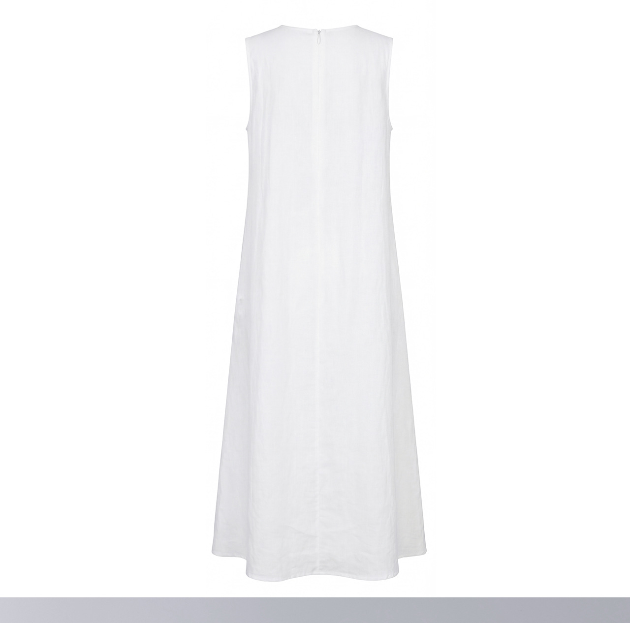 Đầm maxi nữ dáng suông không tay chất liệu tencel phối ren jacquard thêu họa tiết — màu trắng chi tiết 17