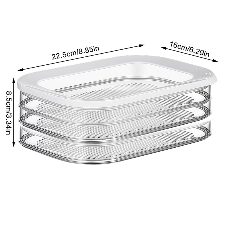 Caja de almacenamiento de alimentos congelados cocinados, caja de almacenamiento sellada multicapa, caja de almacenamiento de alimentos de tocino con cubierta, caja de almacenamiento de alimentos de embalaje transparente, caja de preservación