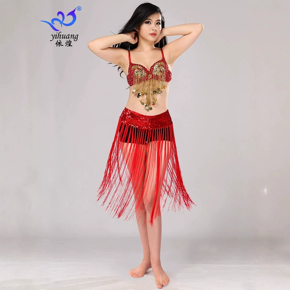Сценический костюм Стальной бюстгальтер Юбка с бахромой Сплит Костюм для выступлений Клуб Бар Блесток Сценический костюм