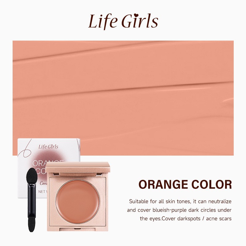 Life Girls Concealer Conllevación de maquillaje brillante, maquillaje oscuro, maquillaje imperfecto, cubriendo las marcas de acné, círculos oscuros en los ojos
