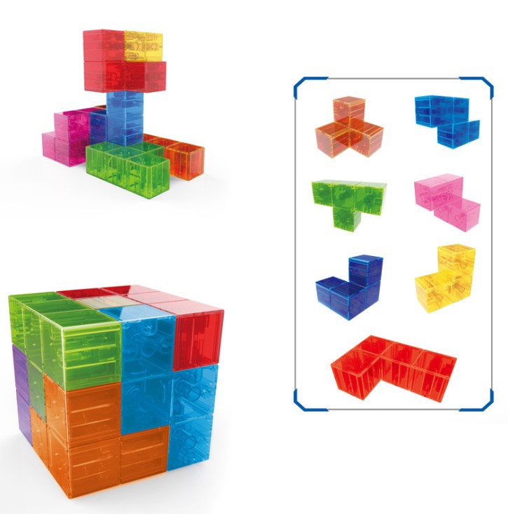Juguete magnético transfronterizo cubo magnético transparente descompresión juguete variedad cubo montaje bloques de construcción juguete cubo magnético