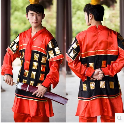 Ancient Costume Han Soldier Performance Costume Adult Ancient General War Robe Child Boy Qin Dynasty Guard Cong Shi Spring and Autumn Warring States Period