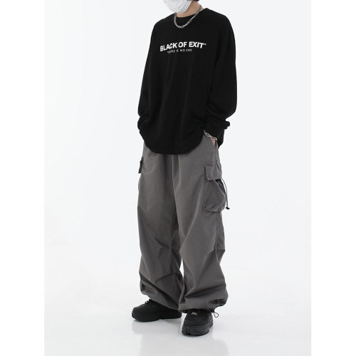 High Street Multi-Pocket Simple Workwear Casual Pants Men's Spring and Autumn New American Retro Outdoor Sports Loose Long Pants 