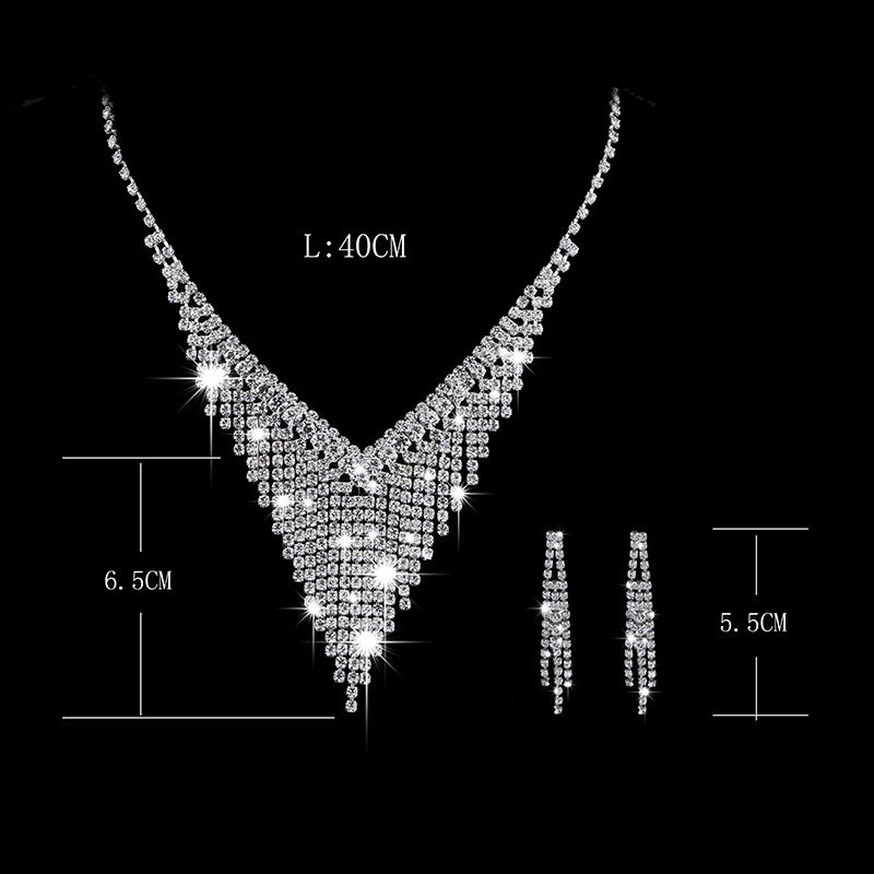 Set gioielli da sposa collana e orecchini in argento con diamanti_voghion.com
