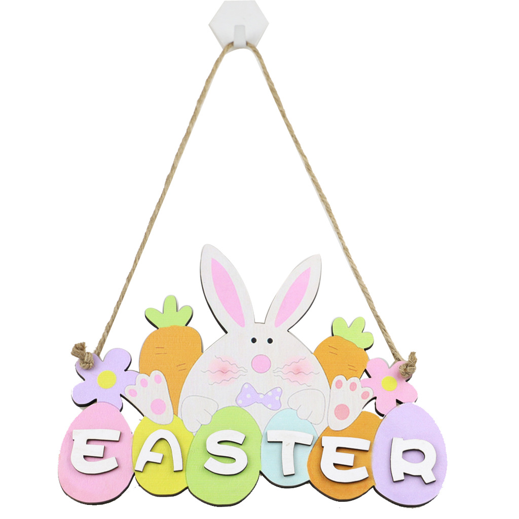 Simple Style Rabbit Letter Flower Wood Ornaments display picture 6