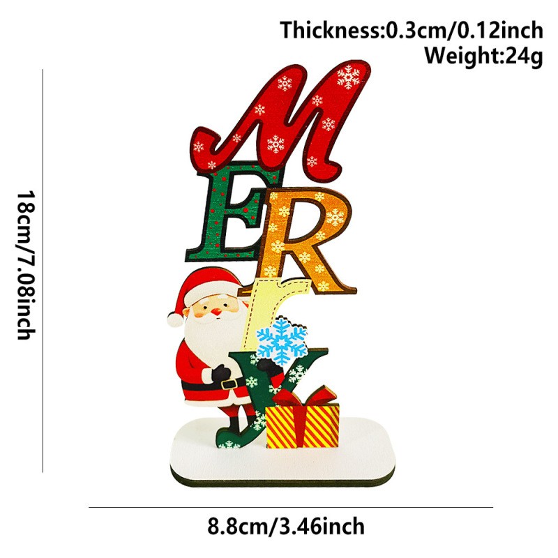 現物クリスマス木製かわいいサンタクロース立牌3d立体デスクトップ装飾品置物木製工芸品|undefined