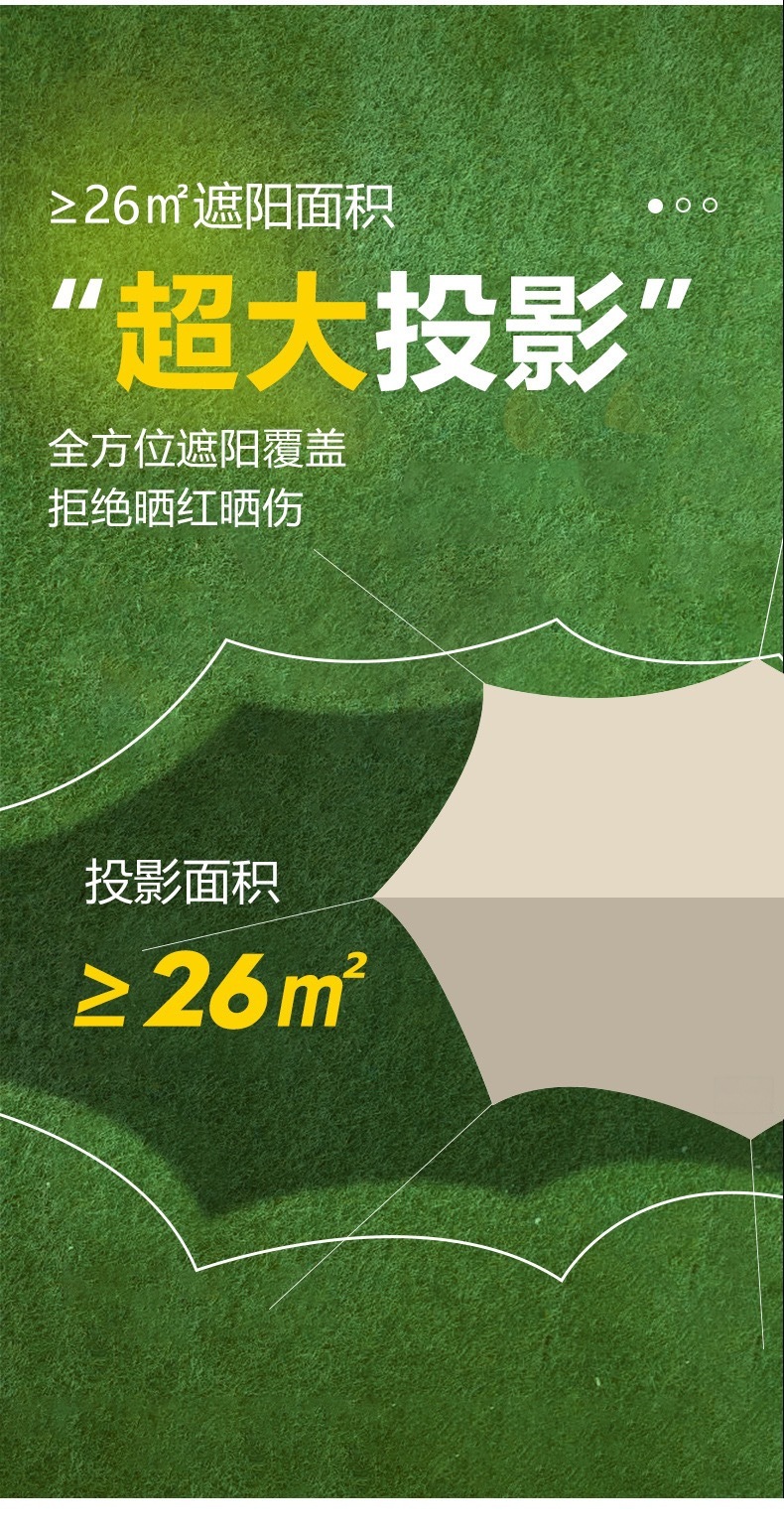 Black vinyl canopy, outdoor camping, popular camping tent, picnic, sun protection, octagonal butterfly-shaped canopy, black vinyl sunshade fabric