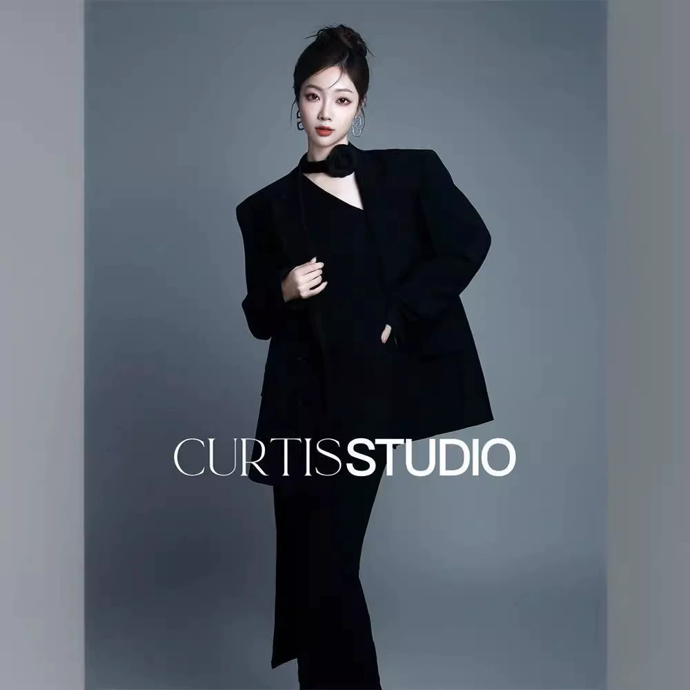 Classic suit jacket, dress, city style, photography props