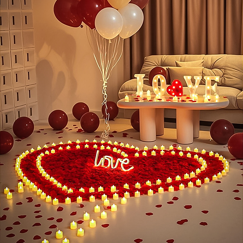 Simulación de pétalos de rosas dulces 100 piezas de tela no tejida propuesta de matrimonio de la atmósfera de cumpleaños esparcida a mano