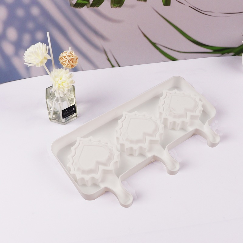 Nuevo molde de helado 3-pieza amor helado paleta molde de silicona Amazon en stock haciendo molde de paleta
