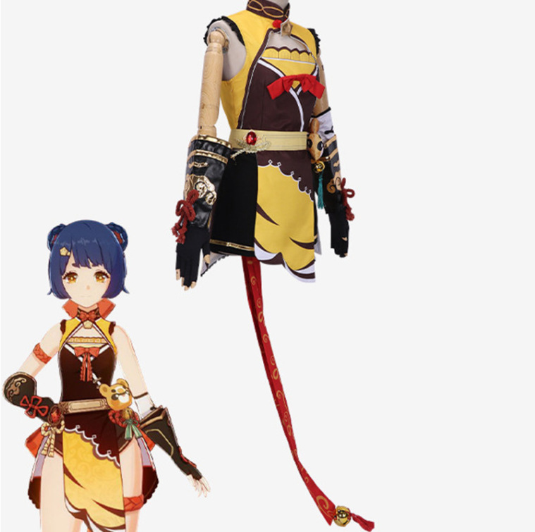 (2개) 애니메이션 소스 레터 충격 XIANGLING 코스프레 유니폼 할로윈 의상