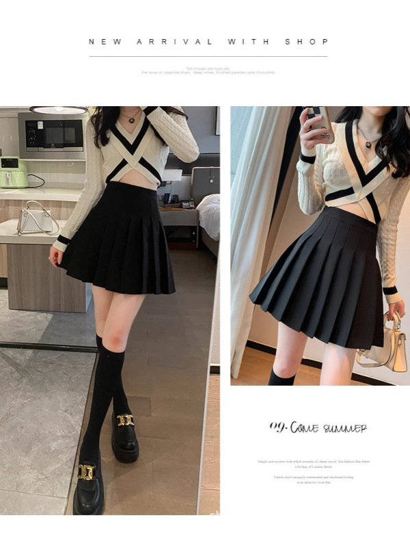 高品质毛呢百褶裙女秋冬2025新款高腰显瘦jk短裙小个子a字半身裙|undefined