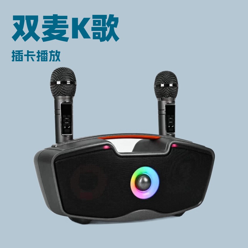 Sd219 Wireless Bluetooth Speaker Handheld Microphone Double Chorus Family Karaoke Machine All-In-One Taiwan Popular Sdrd